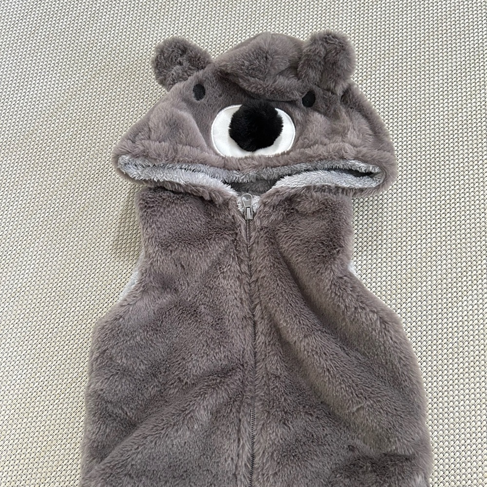 SHEIN Brown Bear Hooded Vest for Kids